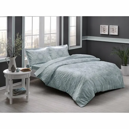 Lenjerie king size Lucca Mint 100% bumbac satinat TAC Mako