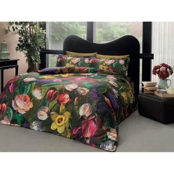 Lenjerie TAC King size 6 piese bumbac dublu satinat Digital Seraphina
