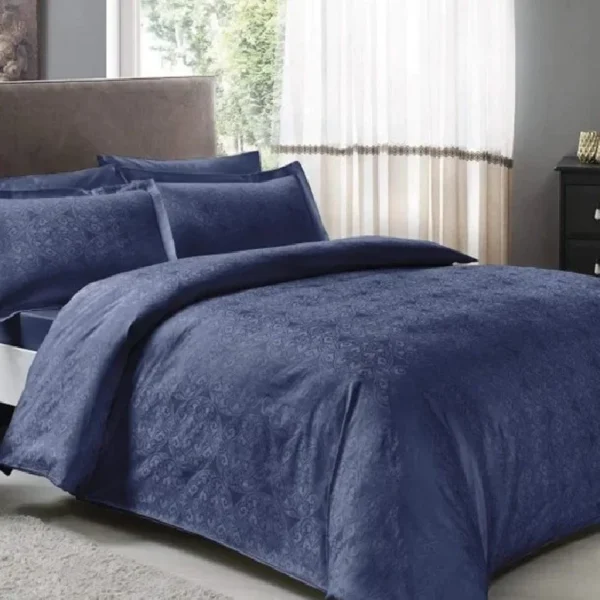 Lenjerie-bumbac-satinat-damasc-nodus-bleumarin-tac