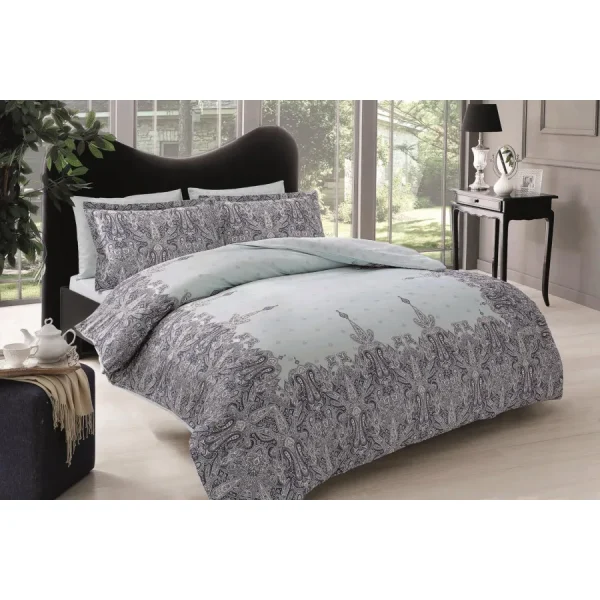 Lenjerie TAC King size 6 piese bumbac dublu satinat Digital Zafirah