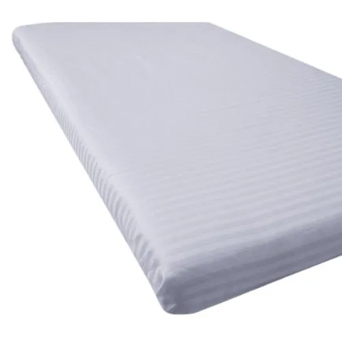 Cearceaf pat cu elastic 90x200x30cm 100% bumbac Damasc Alb