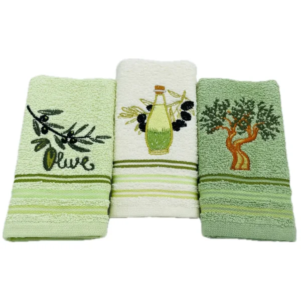 Set 3 prosoape bucatarie Olive 100% bumbac