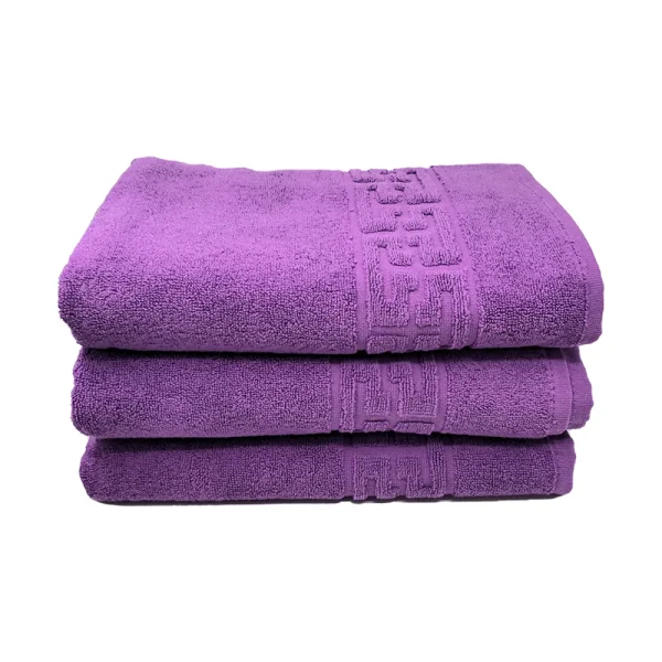 Set 3 Prosoape 70×130 cm Bumbac 500 gr/mp Greek Border Purple