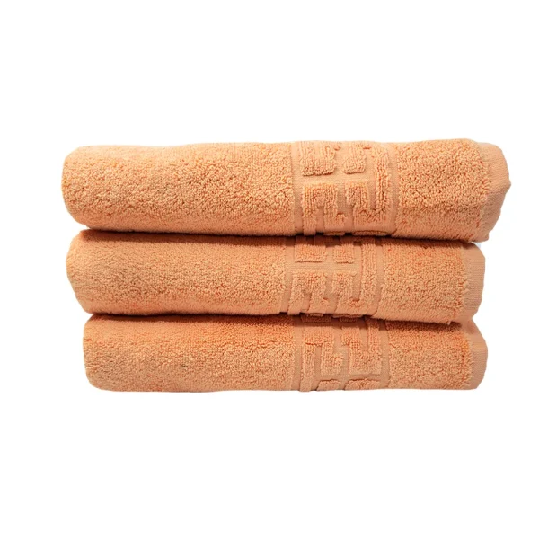 Set 3 Prosoape 70×130 cm Bumbac 500 gr/mp Greek Border Peach