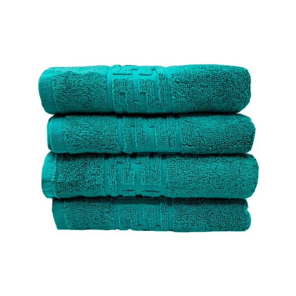 Set 4 Prosoape 50x90 cm Bumbac 500 gr/mp Greek Border Green Dark