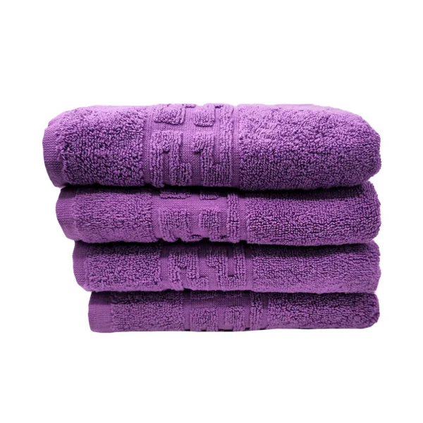 Set 4 Prosoape 50x90 cm Bumbac 500 gr/mp Greek Border Purple