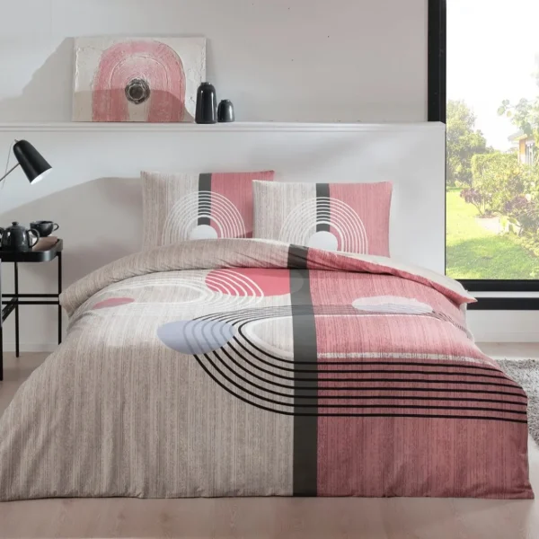 Lenjerie cu elastic 160x200cm TAC 100% bumbac ranforce Alex Roz