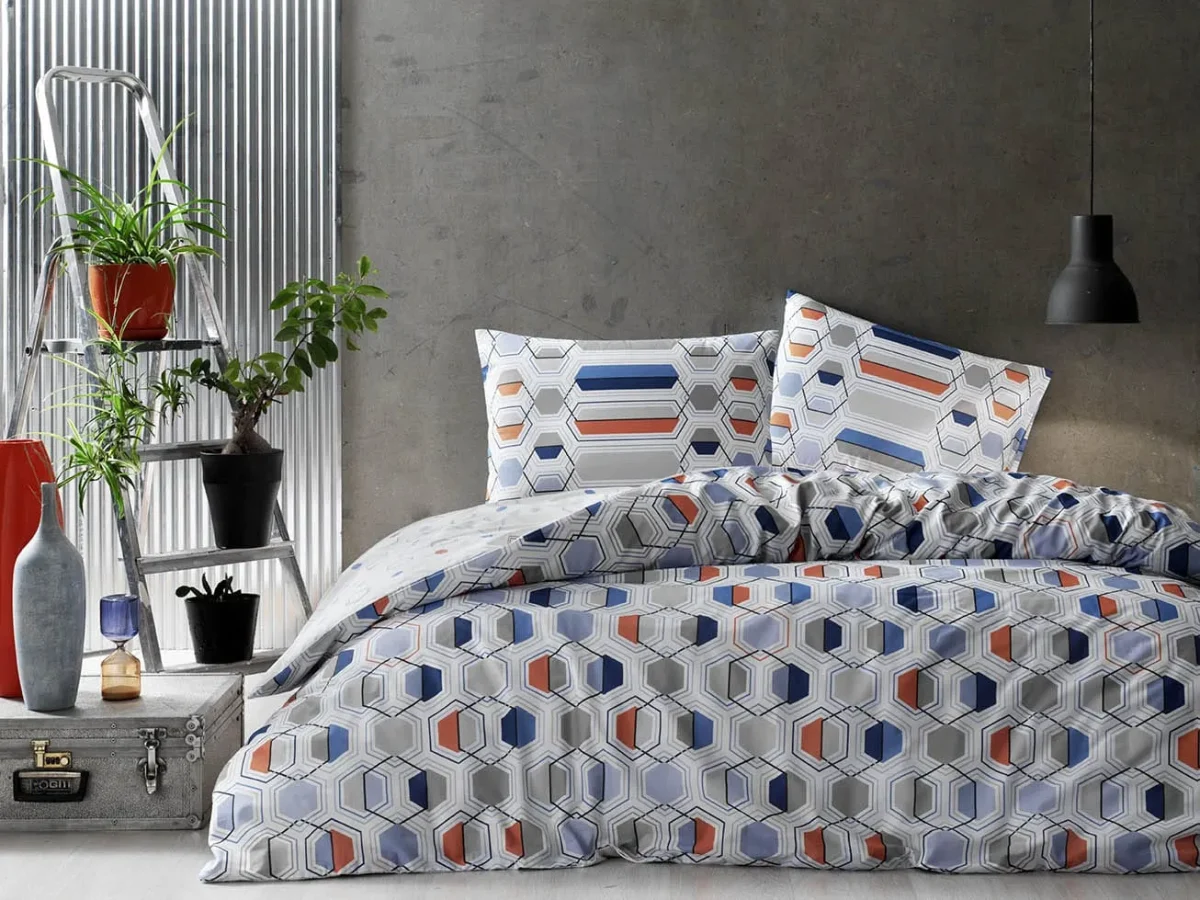 Lenjerie cu elastic 160x200cm TAC 100% bumbac ranforce Sanna
