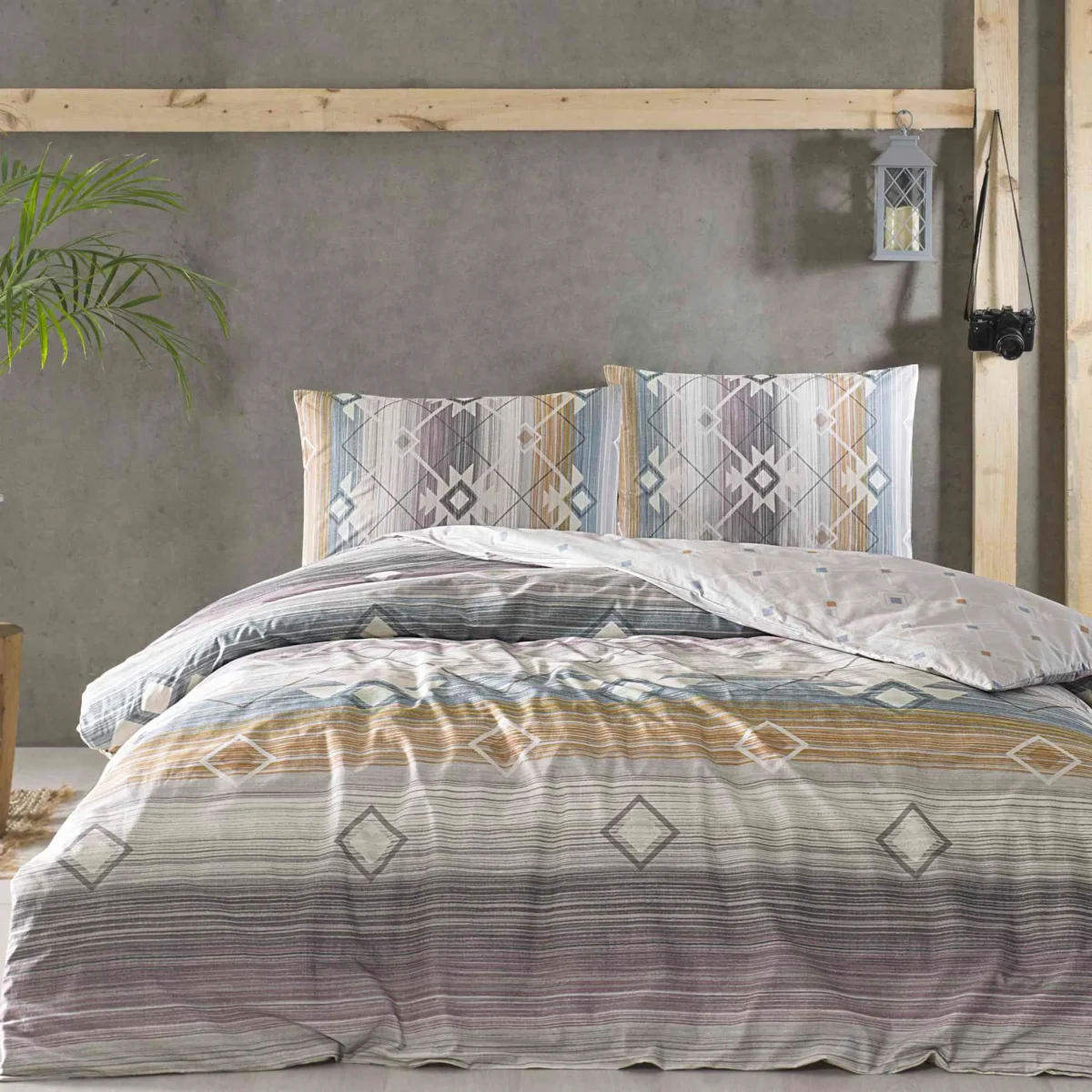 Lenjerie cu elastic 160x200cm TAC 100% bumbac ranforce Venita