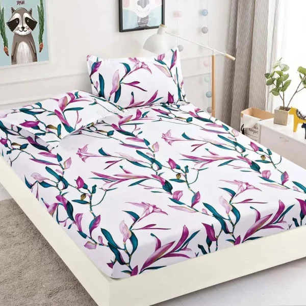 Husa de pat cu elastic 180×200 Finet + 2 fete perna JHPE180E48
