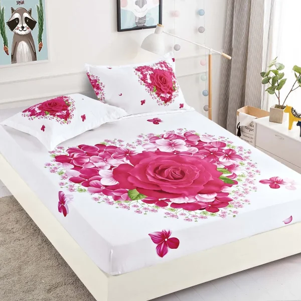 Husa de pat cu elastic 160×200 Finet 3D + 2 fete perna JHPE160E02