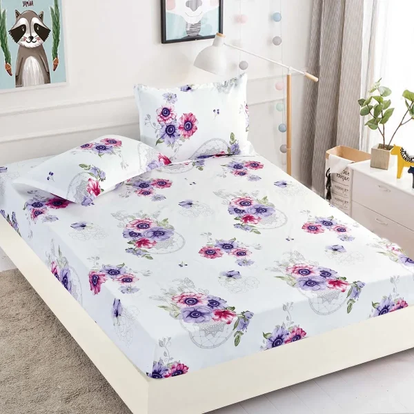 Husa de pat cu elastic 180×200 Finet + 2 fete perna JHPE180E63