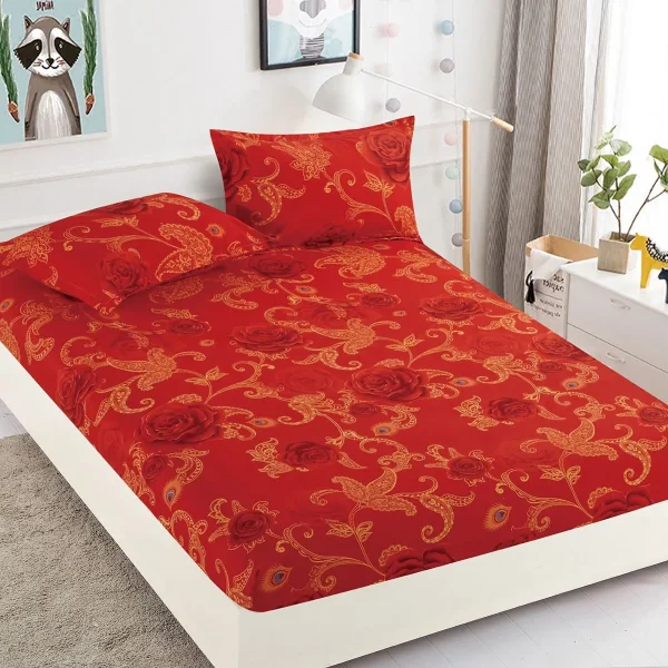 Husa de pat cu elastic 180x200 Finet + 2 fete perna JHPE180E04