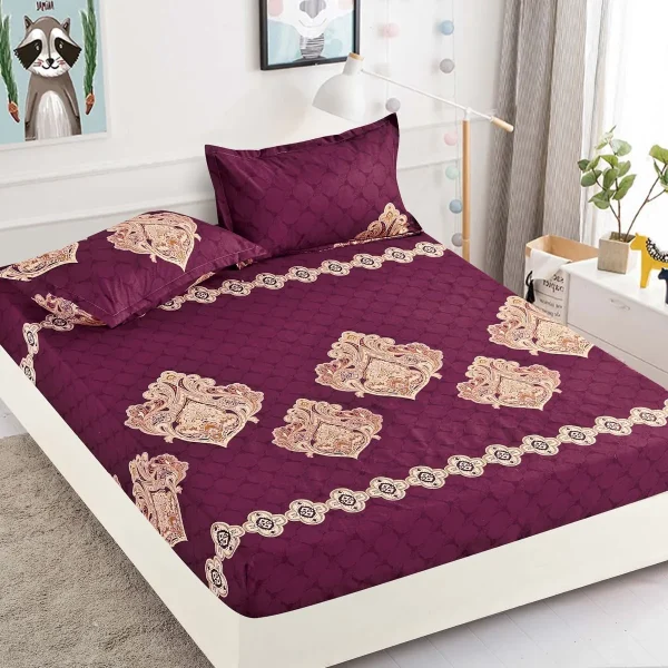 Husa de pat cu elastic 180x200 Finet + 2 fete perna JHPE180E05