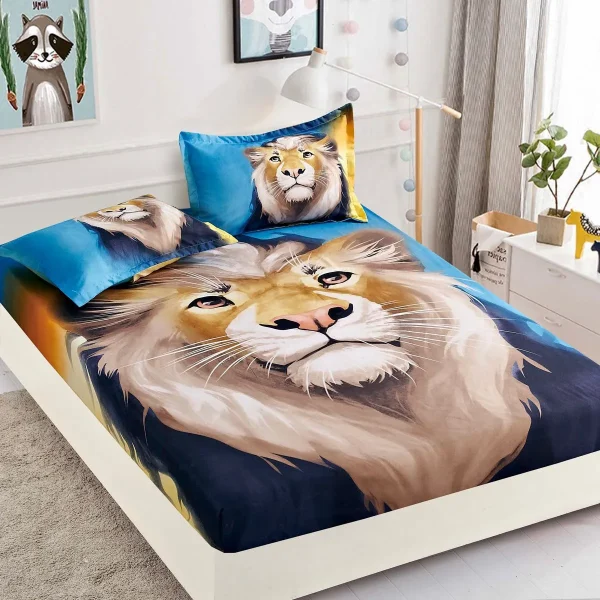 Husa de pat cu elastic 160×200 Finet 3D + 2 fete perna JHPE160E09