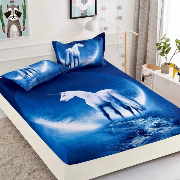 Husa de pat cu elastic 160×200 Finet 3D + 2 fete perna JHPE160E13