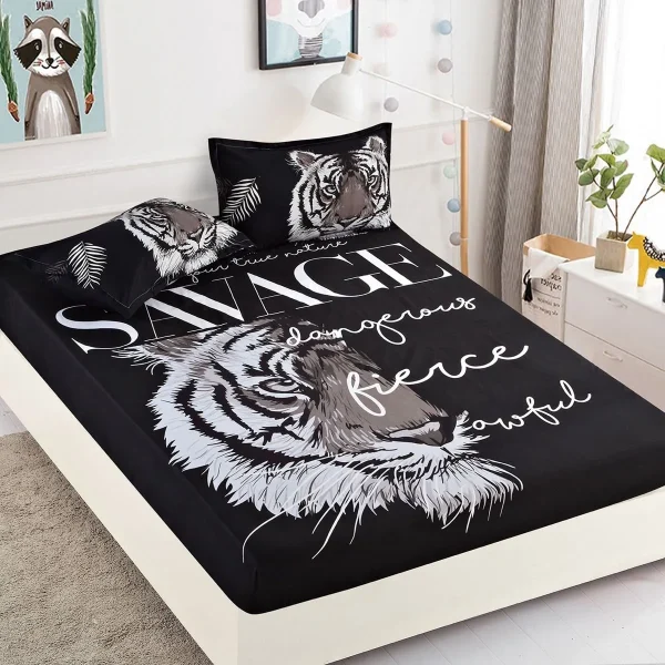 Husa de pat cu elastic 160×200 Finet 3D + 2 fete perna JHPE160E14