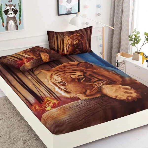 Husa de pat cu elastic 160×200 Finet 3D + 2 fete perna JHPE160E16