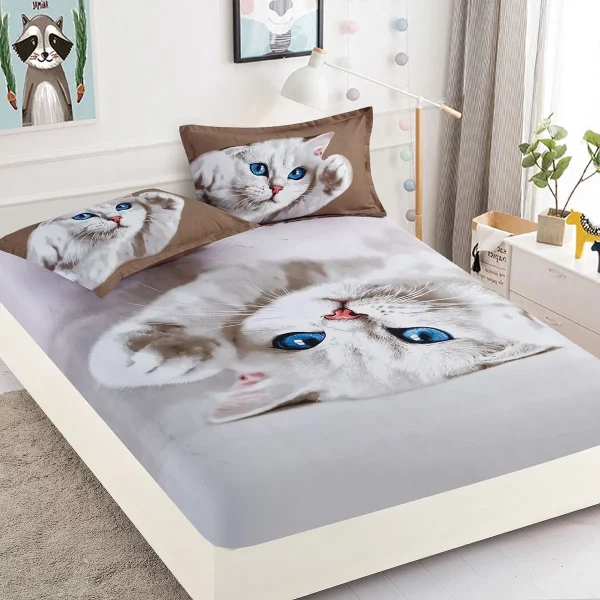 Husa de pat cu elastic 160×200 Finet 3D + 2 fete perna JHPE160E19