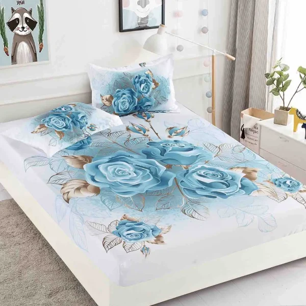 Husa de pat cu elastic 160×200 Finet 3D + 2 fete perna JHPE160E21