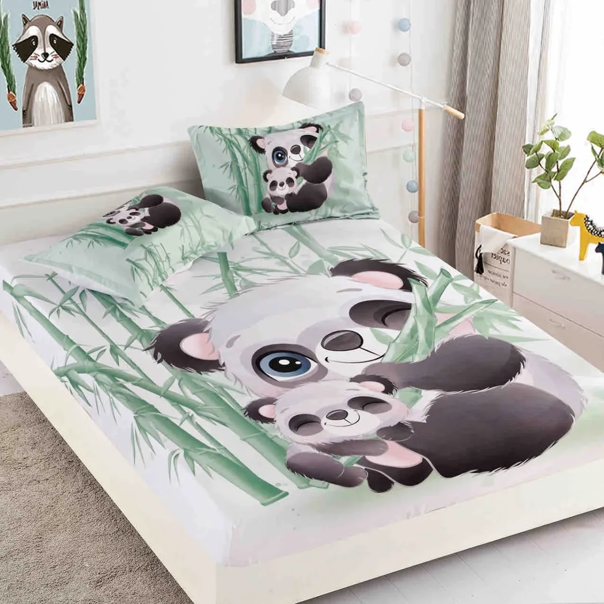 Husa de pat cu elastic 160×200 Finet 3D + 2 fete perna JHPE160E20