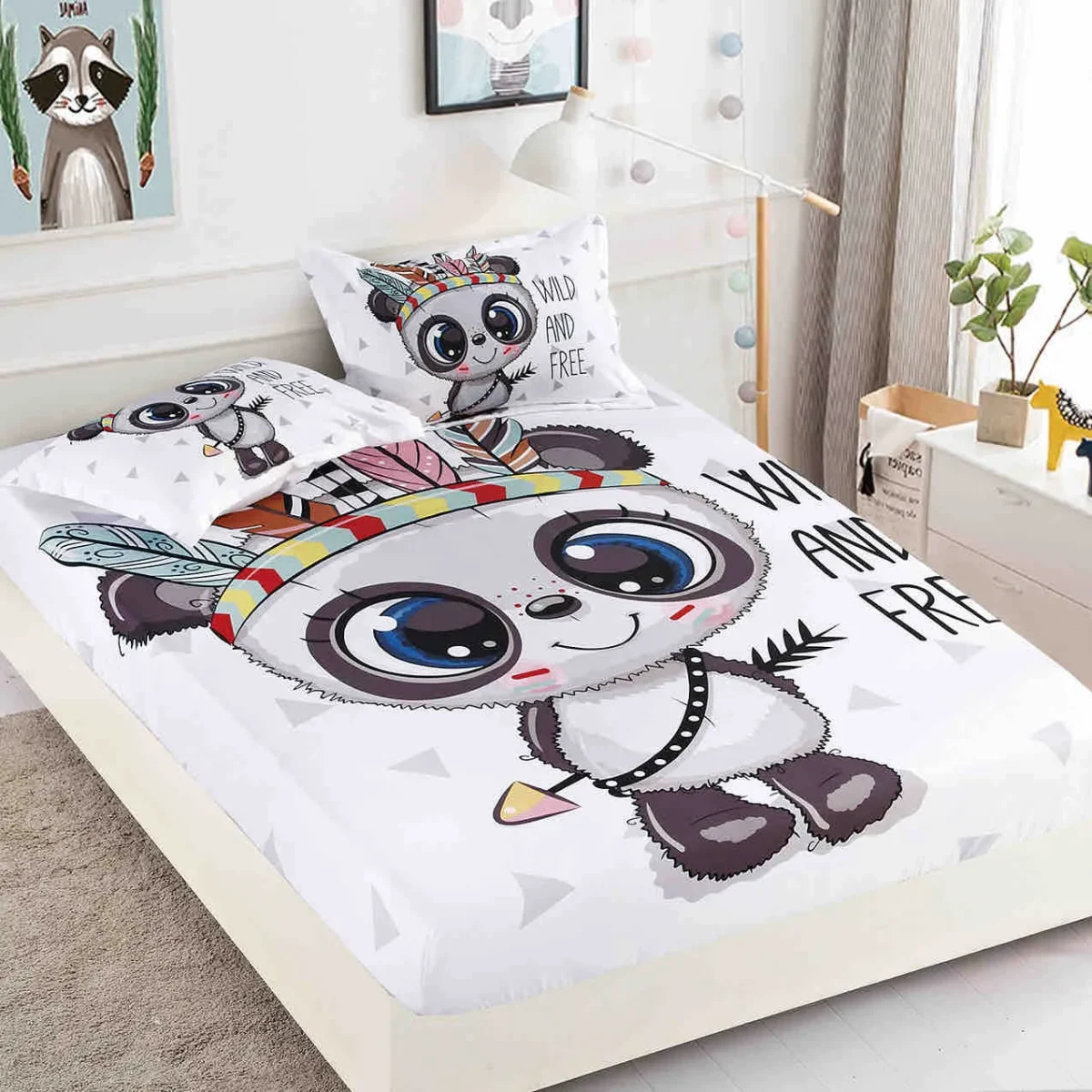 Husa de pat cu elastic 160×200 Finet 3D + 2 fete perna JHPE160E24
