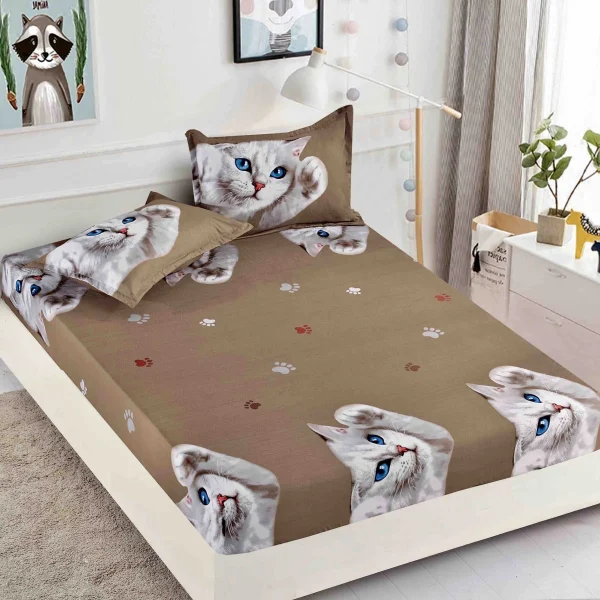 Husa de pat cu elastic 180x200 Finet + 2 fete perna JHPE180E23