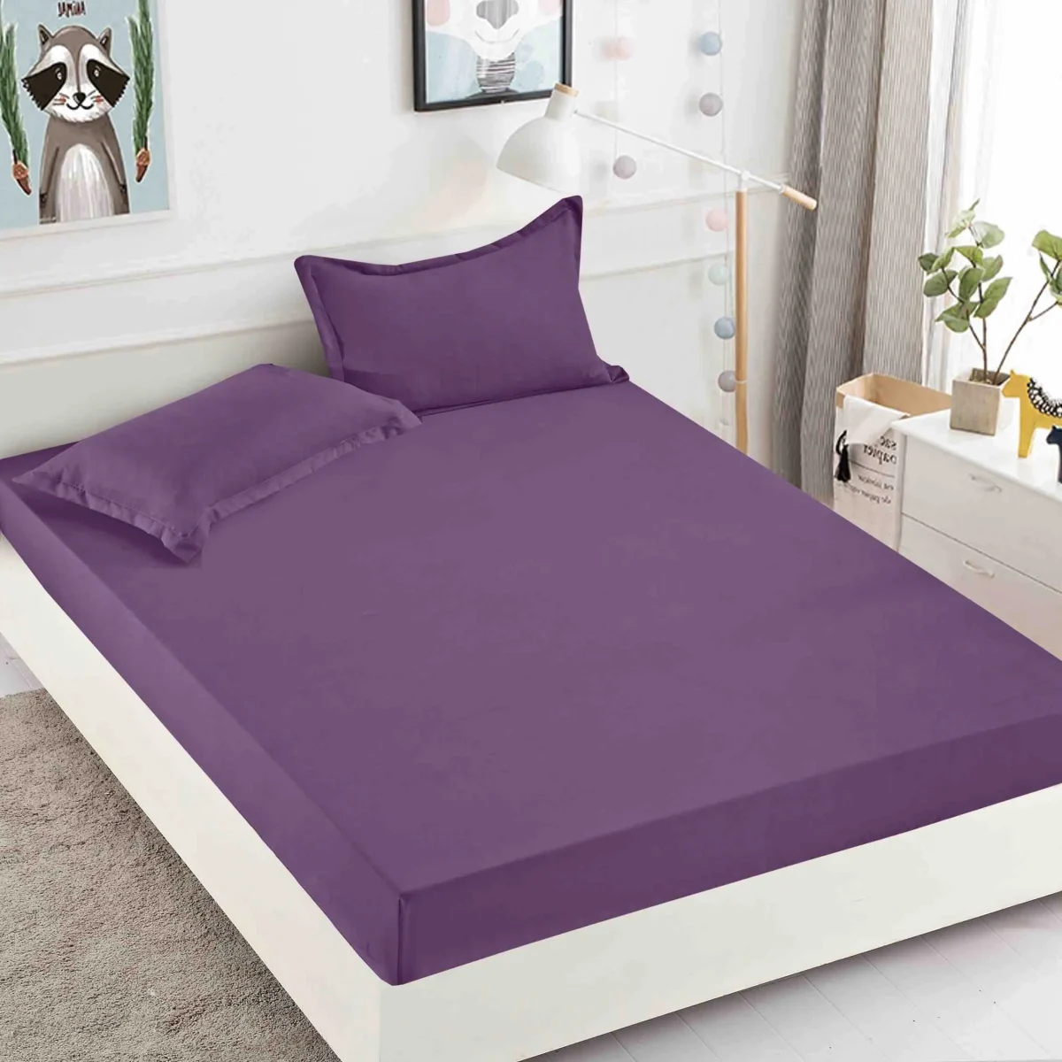 Husa de pat cu elastic 180x200 Finet + 2 fete perna JHPE180E39