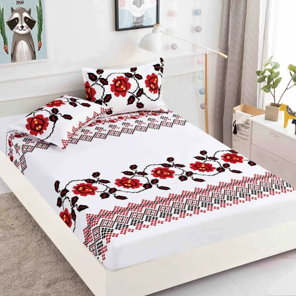 Husa de pat cu elastic 180x200 Finet + 2 fete perna JHPE180E33