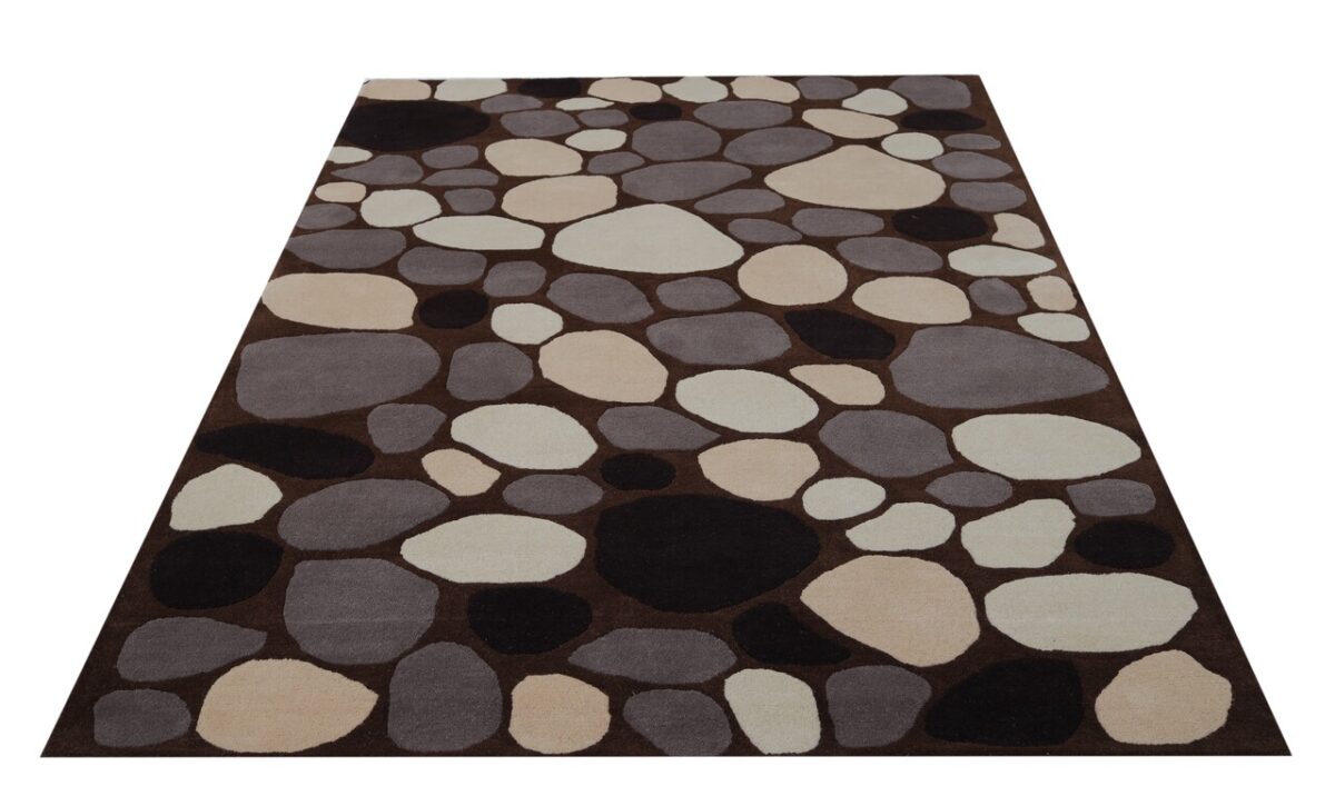 Covor Stone Bedora, 120x170 cm, 100% lana, multicolor, finisat manual