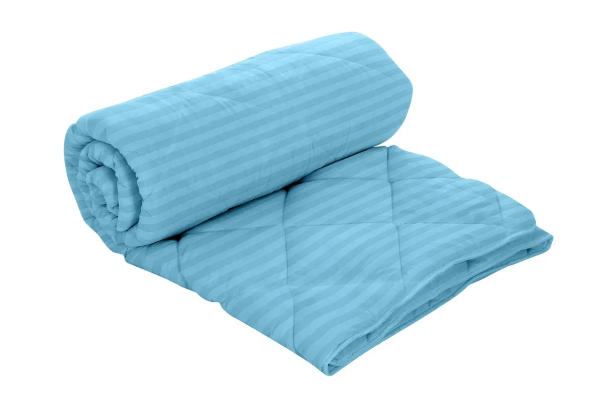 Pilota 200x220 cm Damasc Bleu Ciel umplutura lana 300 g/mp