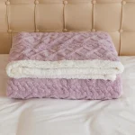 Patura Cocolino cu blanita 200x230 cm Tricotaj JPCT-Lila
