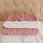 Patura Cocolino cu blanita 200x230 cm Tricotaj JPCT-Roz