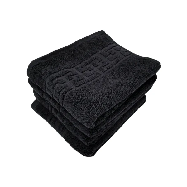 Set 4 Prosoape 50×90cm 500 gr/mp 100% Bumbac Greek Border Negru