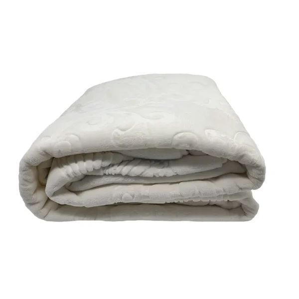 Patura embosata luxury 220x240cm Sarar Battaniye 4kg PEL4-Alb