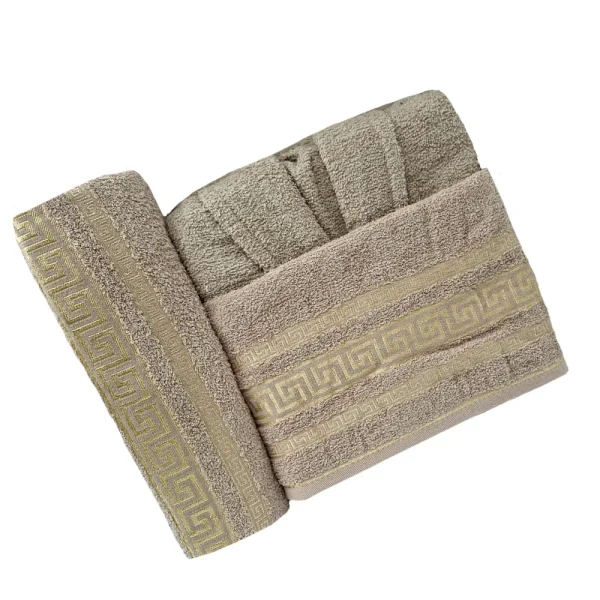 Set de baie Halat + 2 Prosoape Bumbac SB-Bej