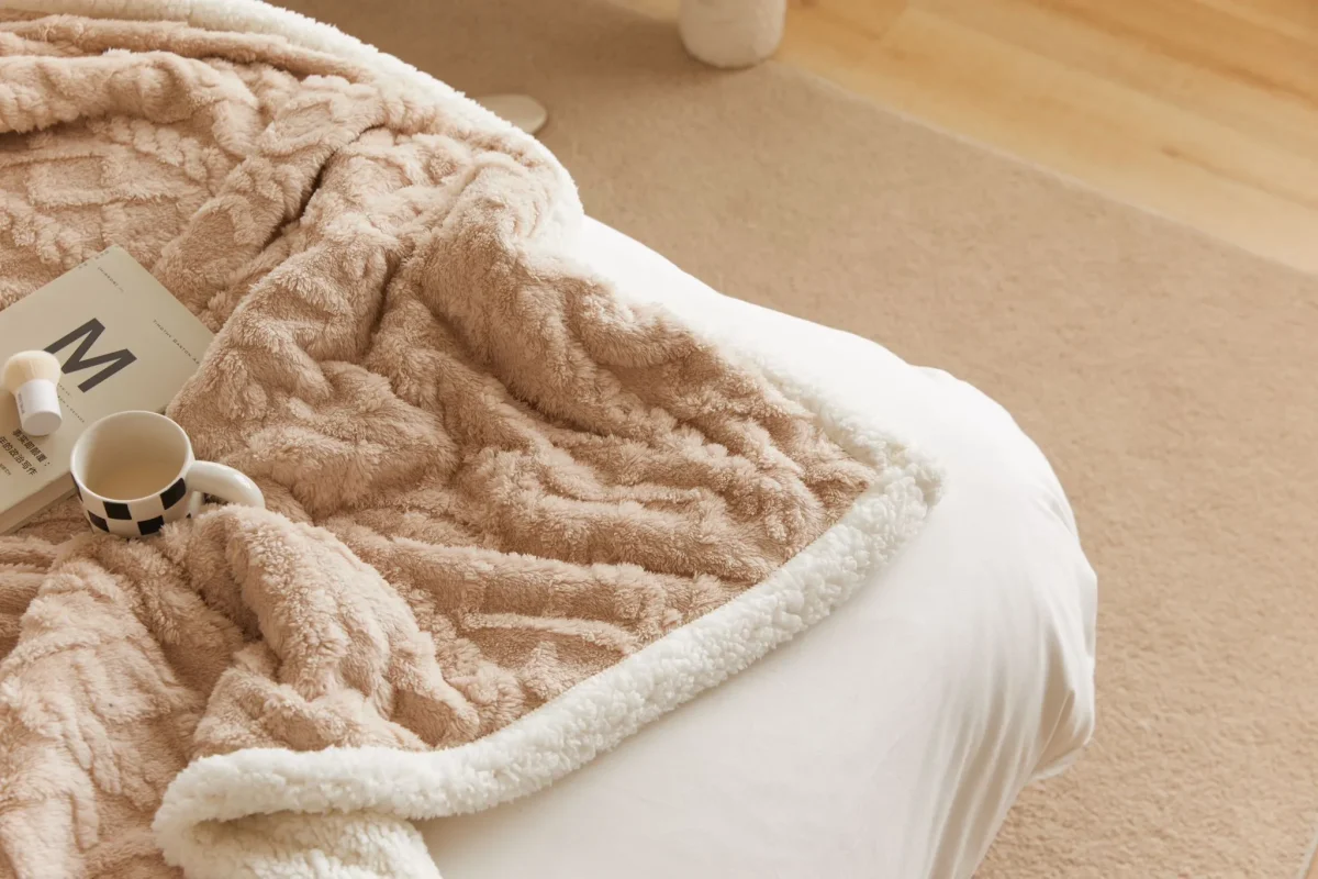 Patura Cocolino cu blanita 200x230 cm Tricotaj JPCT-Bej