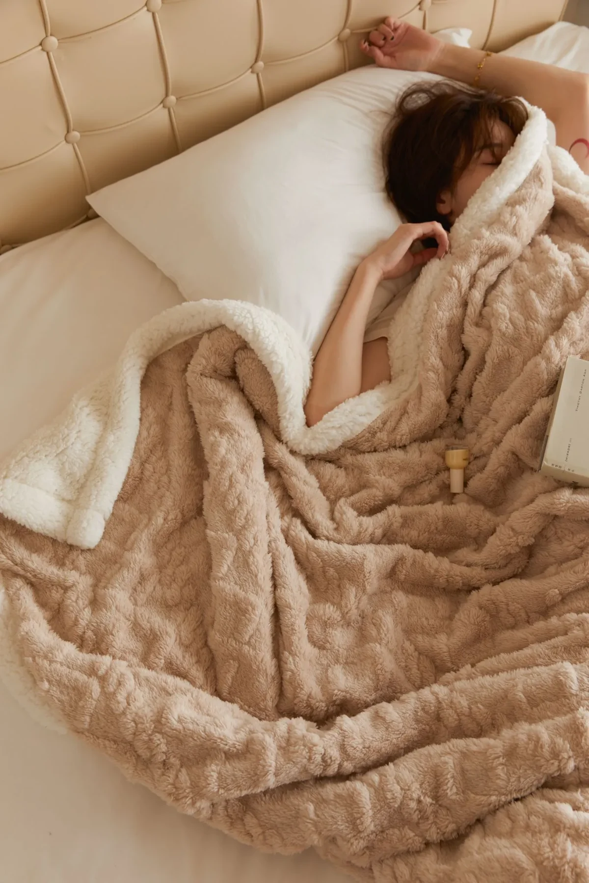 Patura Cocolino cu blanita 200x230 cm Tricotaj JPCT-Bej