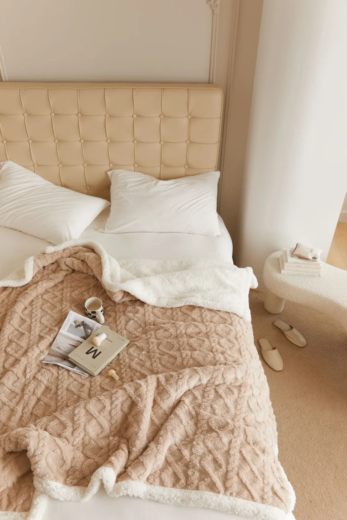 Patura Cocolino cu blanita 200x230 cm Tricotaj JPCT-Bej