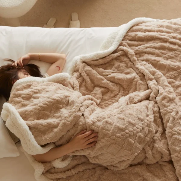 Patura Cocolino cu blanita 200x230 cm Tricotaj JPCT-Bej