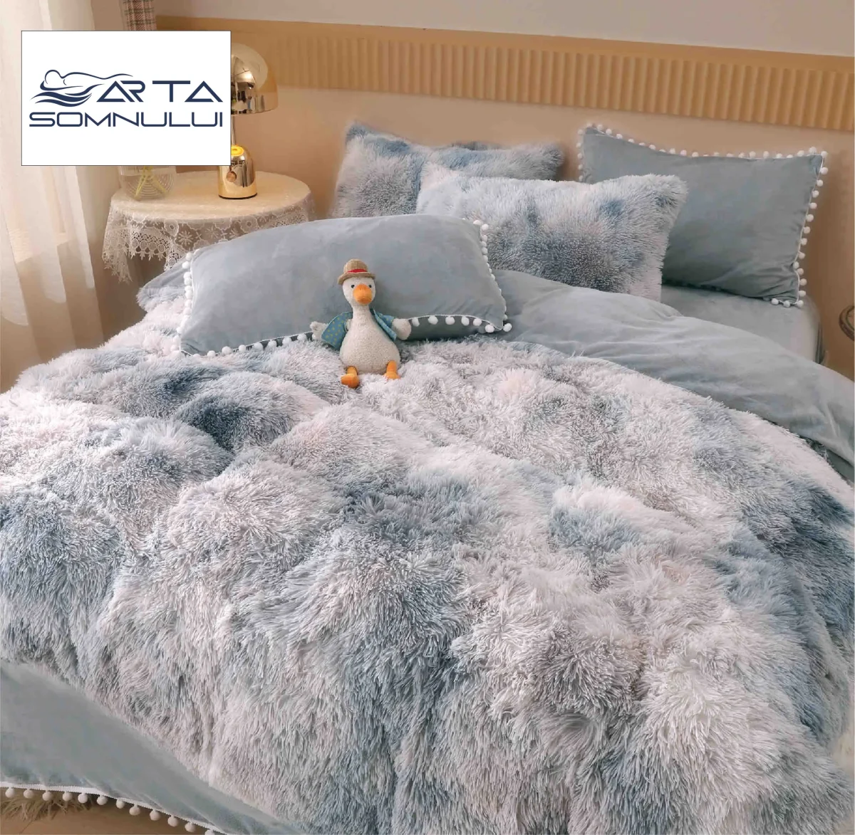Lenjerie pat Cocolino Fluffy 6 Piese LCF-Gri