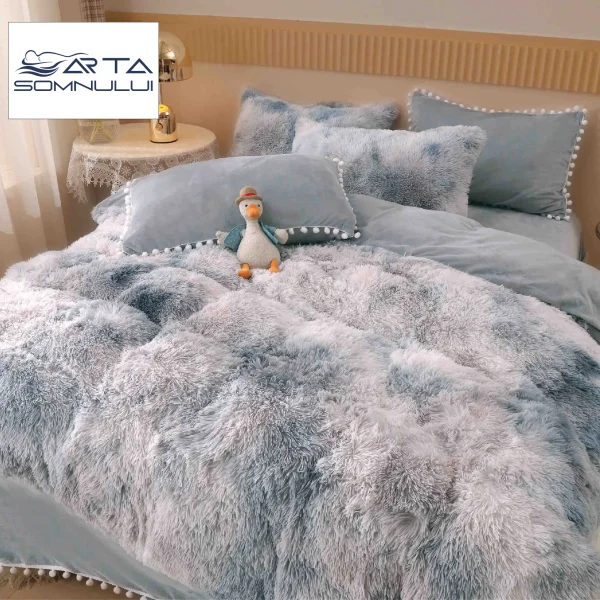 Lenjerie pat Cocolino Fluffy 6 Piese LCF-Gri