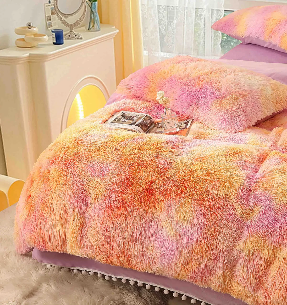 Lenjerie pat Cocolino Fluffy 6 Piese LCF-Orange