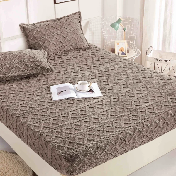 Husa pat cu elastic 180x200 Cocolino Tricot + 2 fete perna HCT-Bej