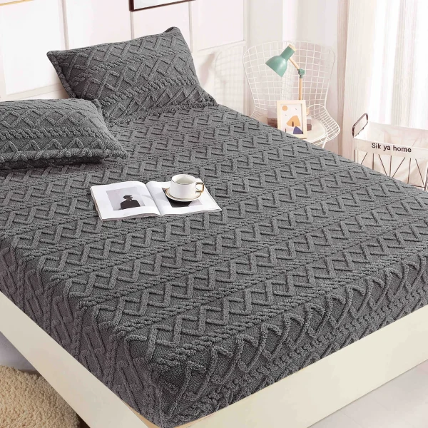 Husa pat cu elastic 180x200 Cocolino Tricot + 2 fete perna HCT-Gri