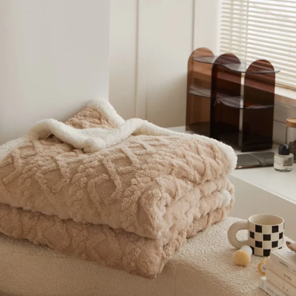 Patura Cocolino cu blanita 200x230 cm Tricotaj JPCT-Bej