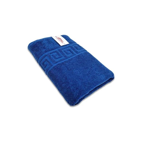 Prosop Bumbac 70×130cm 550 gr/mp Greek Border Royal Blue