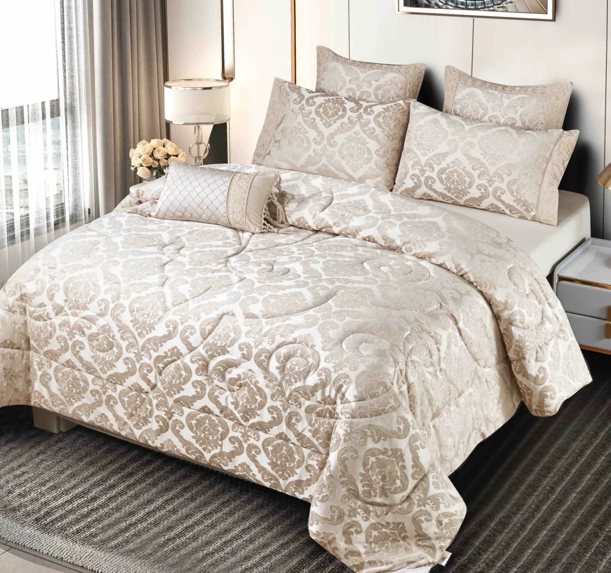 Set Cadou Luxury Jacquard 7 Piese SCJ-Bej