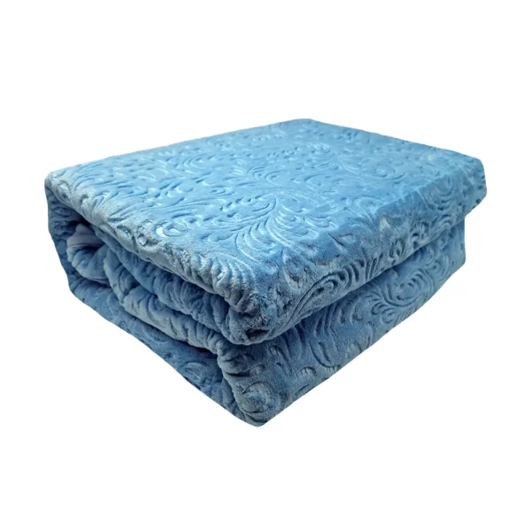 Patura embosata luxury 220x240cm Sarar Battaniye 3kg PEL3-Albastru