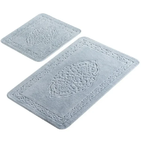 Set 2 Covorase de Baie bumbac 100% Arabesc Tropik Albastru